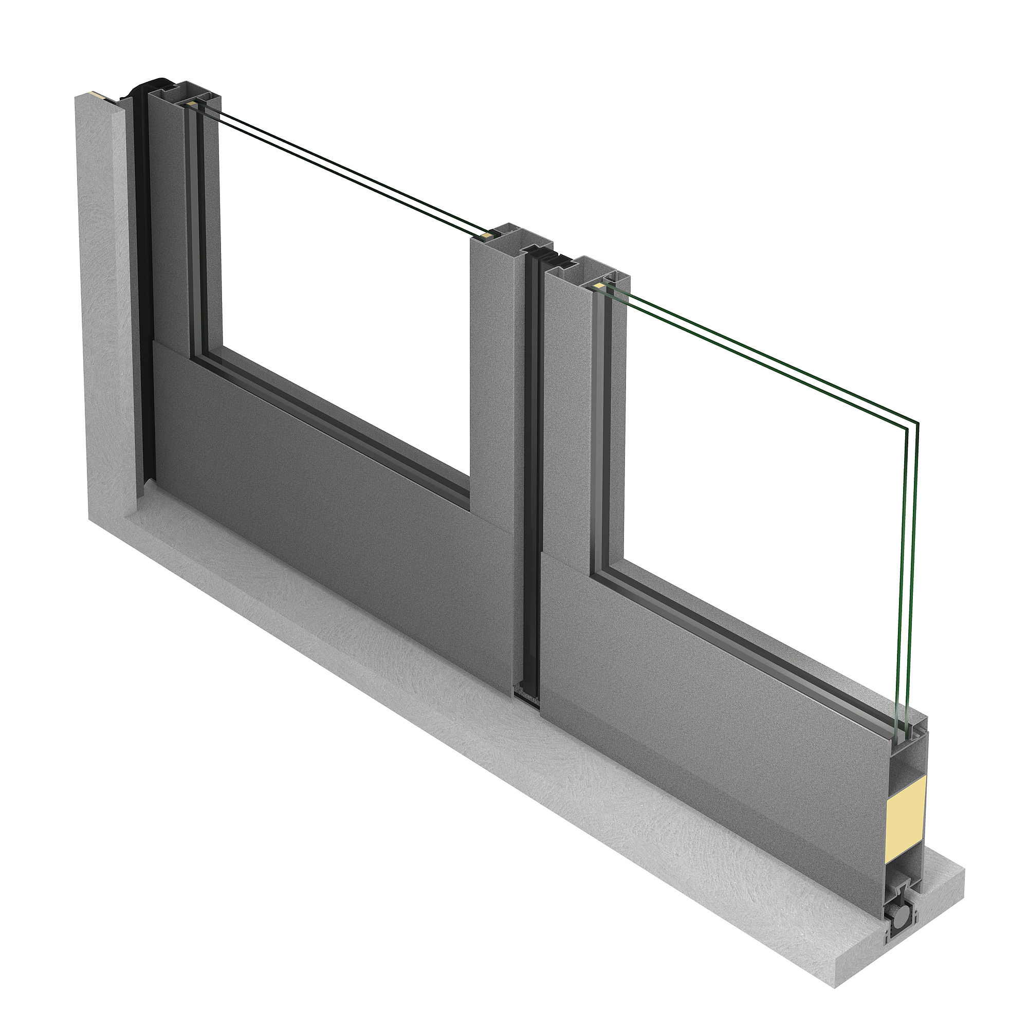 Sliding and Folding Doors without Steel Insulation from Steel Profile
